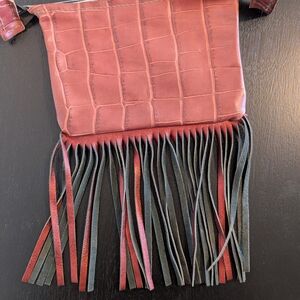 Fringe Leather Clutch